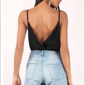 Tobi Black bodysuit, open back